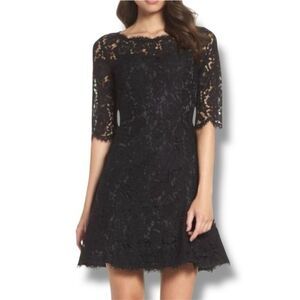 Eliza J Lace Fit and Flare Dress